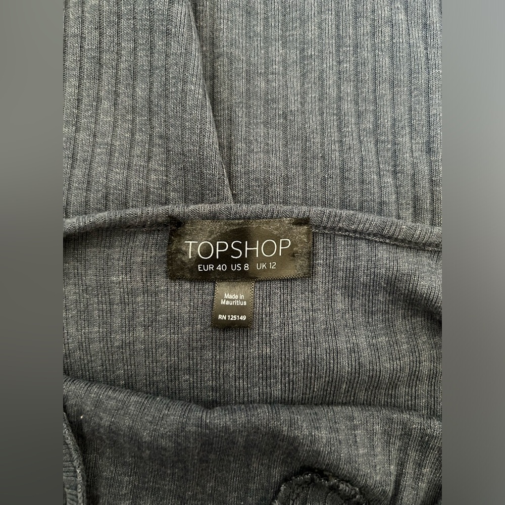 Topshop Blue Ribbed Bodycon Dress Size 8 - Picture 4 of 10